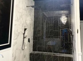 Multiple Bathroom Remodel Calcutta Black #604