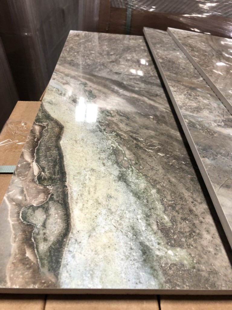 #869 Fluorite Limonite Polished tile
